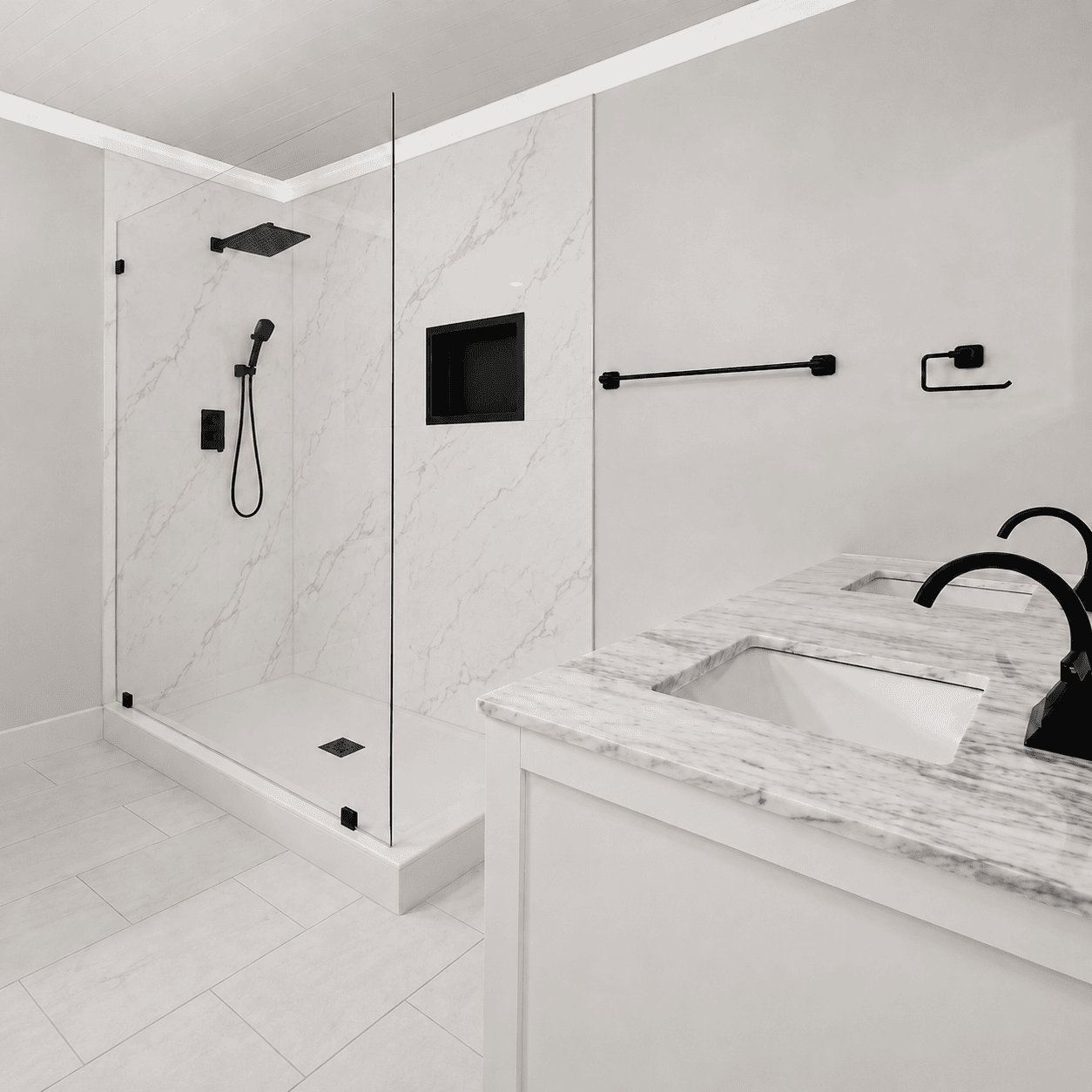 tub to walk-shower remodel and bathroom remodel in New Braunfels by simplicity home pros kitchen and bath